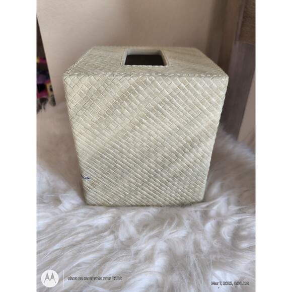 Tommy Bahama Home Montauk Drifter Green Tissue Box Cover Palm Leaf 6.5” X 5.5” - Picture 3 of 14